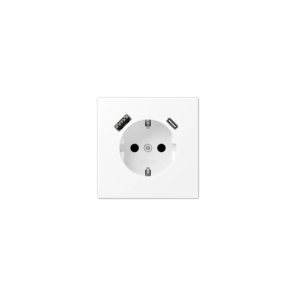 JUNG LSx-механізм Розетка SCHUKO® з USB-інтерфейсом білосніжний матовий LS1520-15CAWWM
