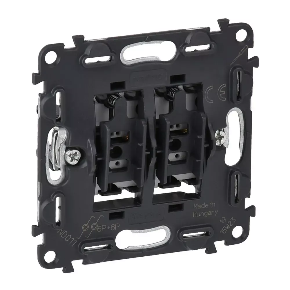 Legrand Valena INMATIC Вимикач 6А 250В кнопковий 2-клавішний автоматичні клеми 752018