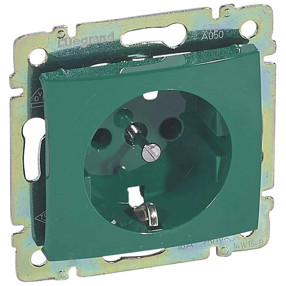 Legrand Valena Classic Розетка 2К+З Зелений 774372