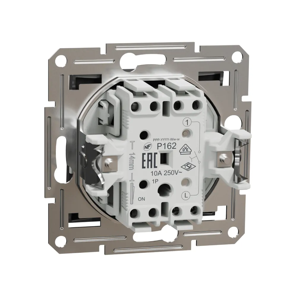 Выключатель кнопочный Schneider Electric Asfora антрацит двухклавишный самозажимной EPH0700171