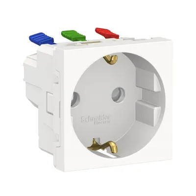 Розетка Schneider Electric Unica New біла із заземленням внутрішня зі шторками NU305718