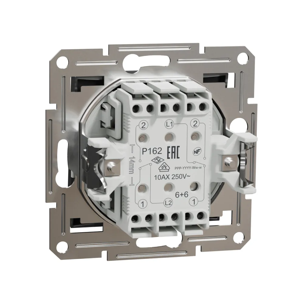 Выключатель Schneider Electric Asfora антрацит двухклавишный внутренний проходной EPH0600171