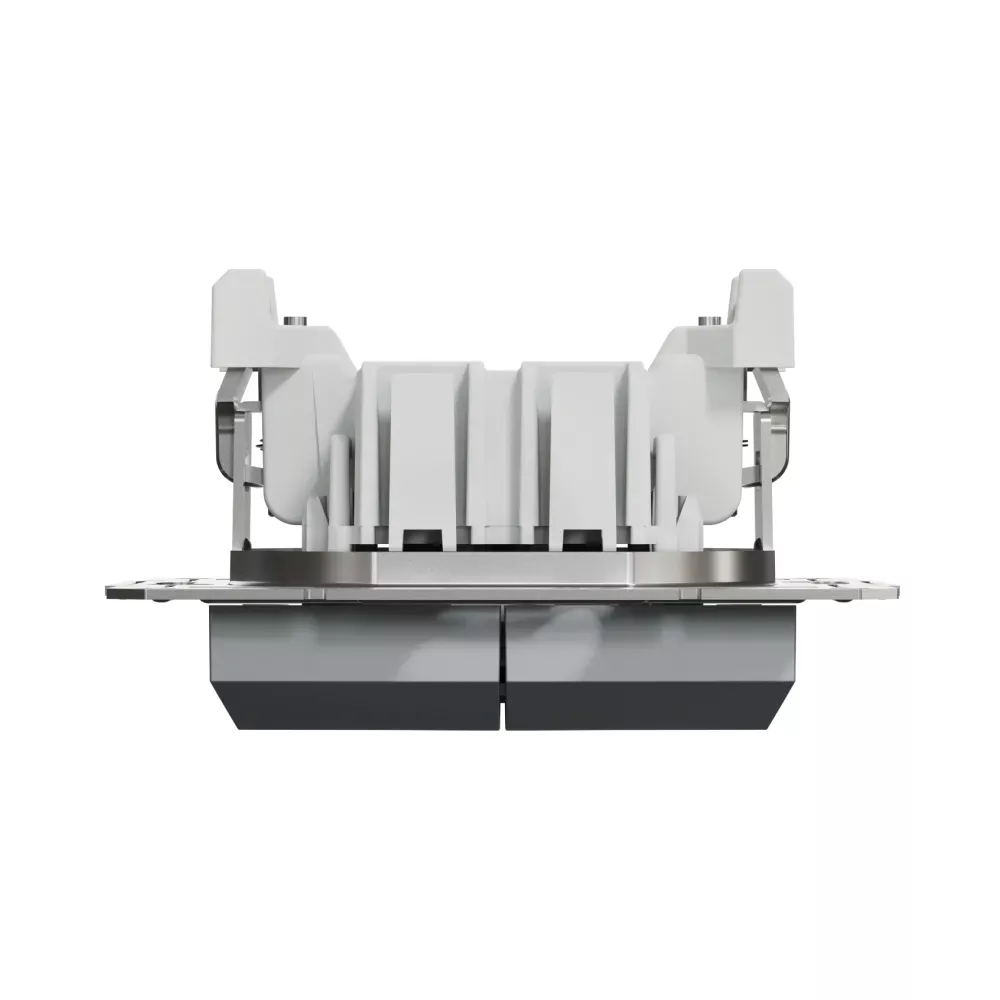 Выключатель кнопочный Schneider Electric Asfora сталь двухклавишный самозажимной EPH1100162