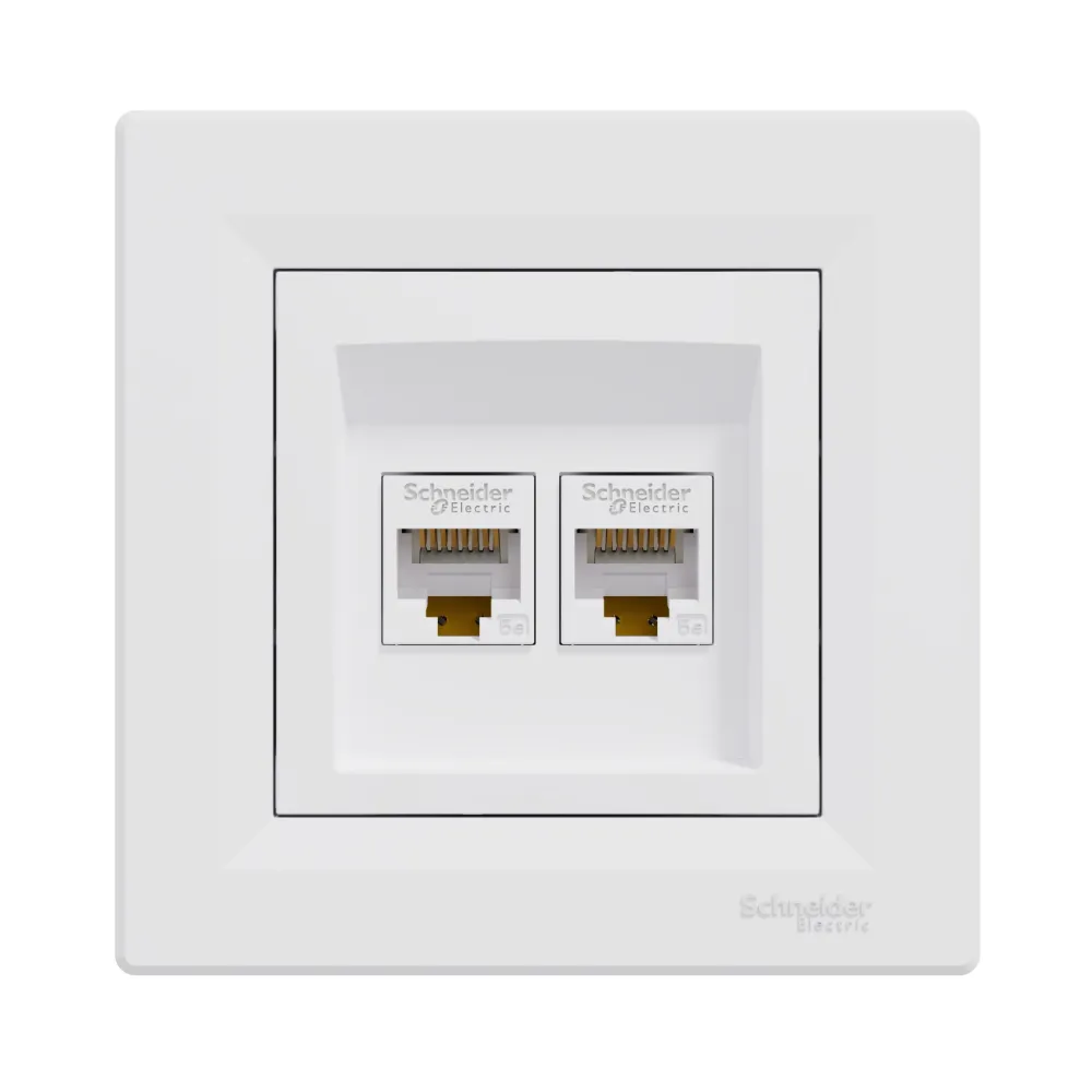 Розетка компьютерная Schneider Electric Asfora белая двойная RJ45 UTP 5E внутренняя EPH4400121