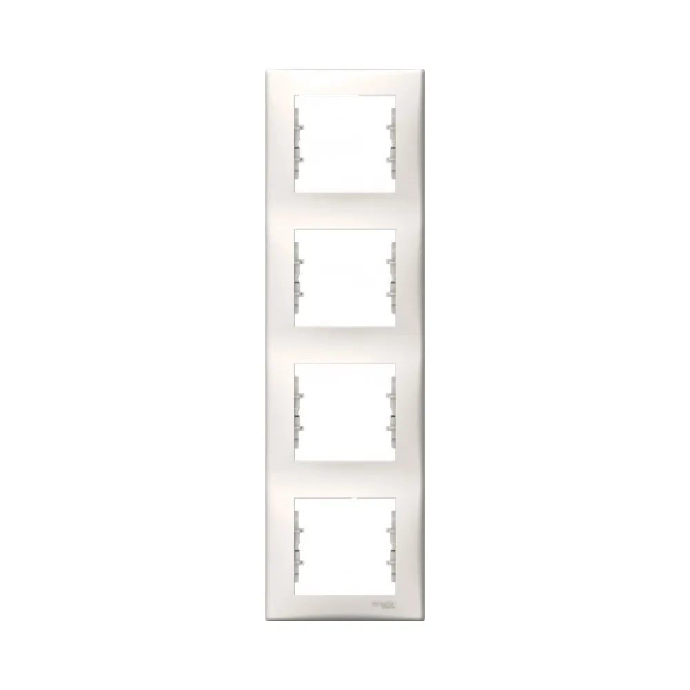 Рамка Schneider Electric SEDNA 4-х кратная вертикальная кремовая SDN5802023