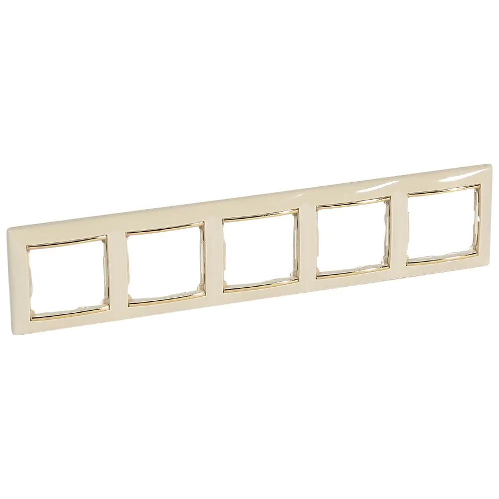 Legrand Valena Classic Рамка 5 постів Слонова кістка золотий штрих 774155