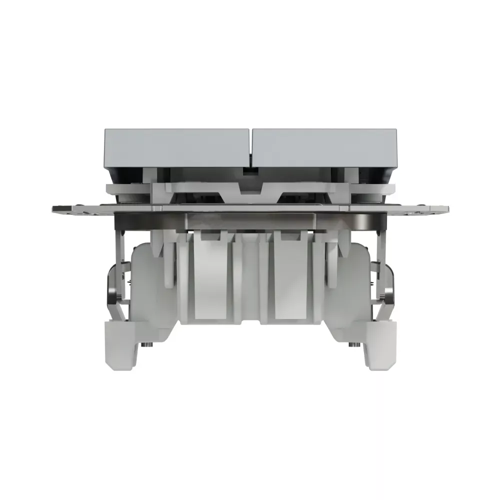 Выключатель кнопочный Schneider Electric Asfora сталь двухклавишный самозажимной EPH1100162