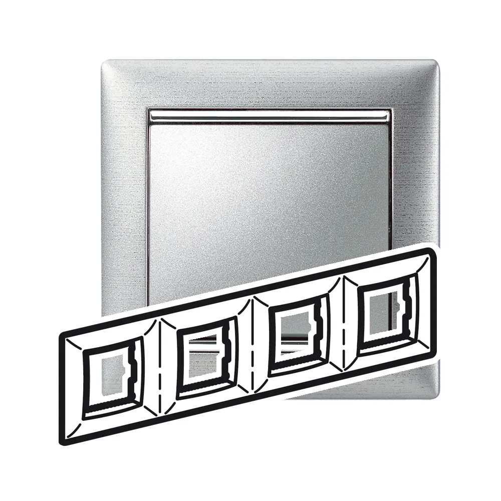 Legrand Valena Classic Рамка 4 пости Алюміній Матовий 770334