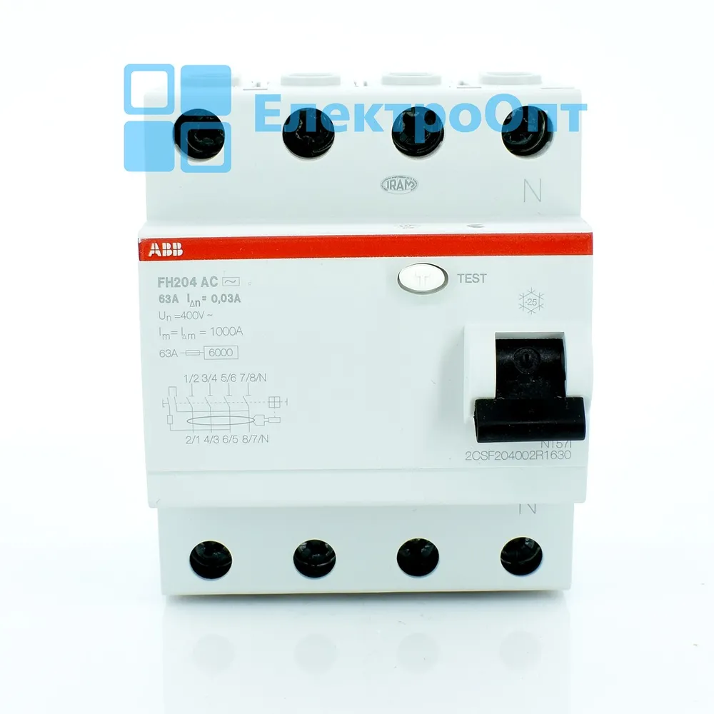 ABB ПЗВ Тип AC 4P 63A 30mA FH204AC-63/0,03