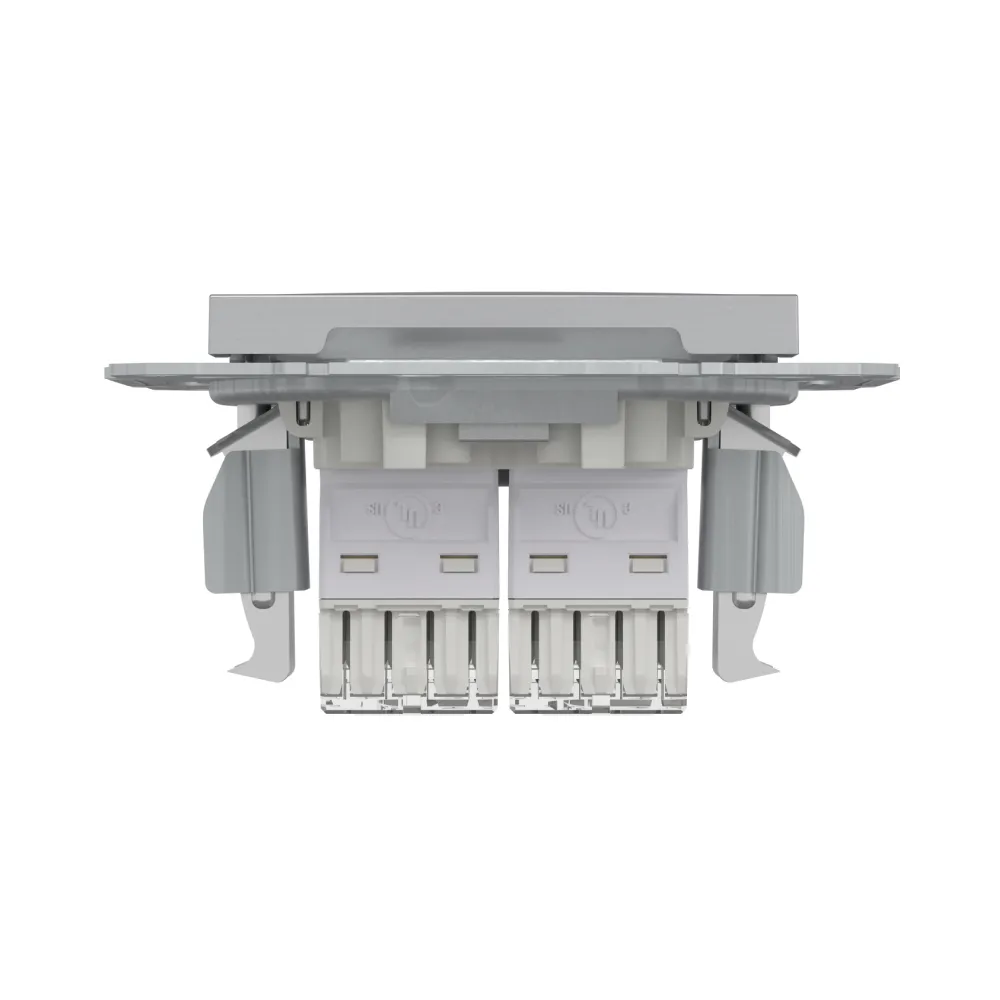 Розетка комп'ютерна Schneider Electric Asfora сталь подвійна RJ45 UTP 5E внутрішня EPH4400162