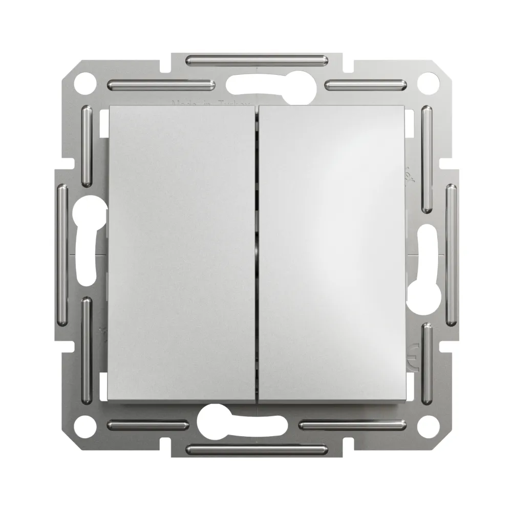 Вимикач кнопковий Schneider Electric Asfora алюміній двоклавішний EPH1100161