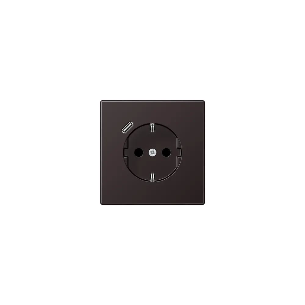 JUNG LSx-механізм Розетка SCHUKO® з USB-інтерфейсом алюміній Dark AL1520-18CD-L