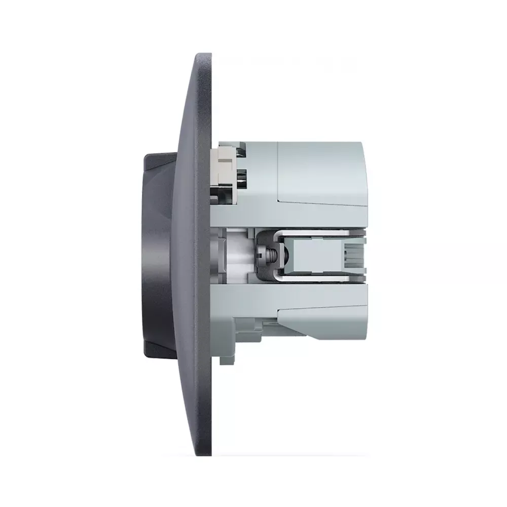 Розетка VIDEX BINERA одинарна із заземленням з USB+USB-C чорний графіт VF-BNSK1GUC-BG
