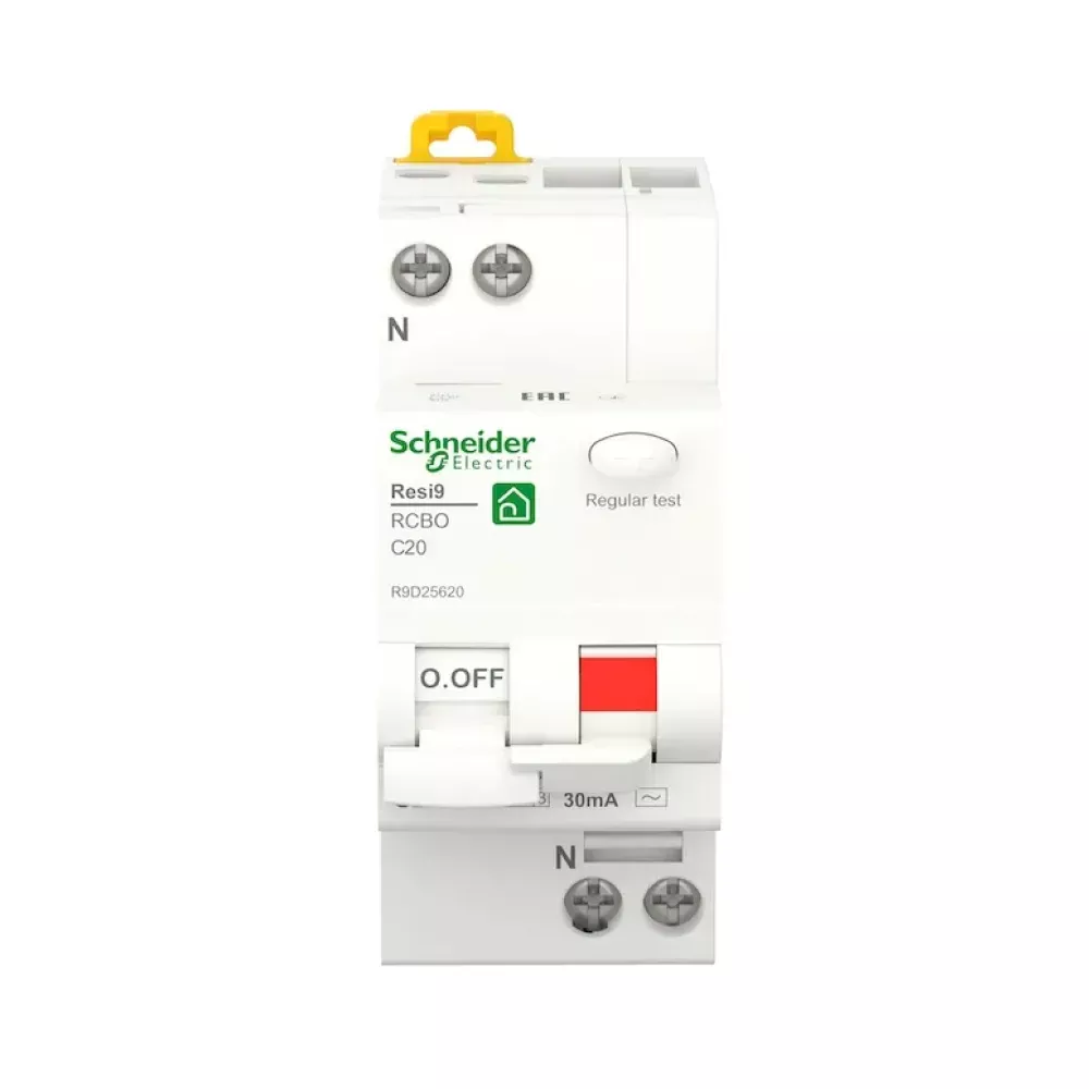 Дифференциальный автомат Schneider Electric Resi 9 1P+N 20A C 30mA АC 6kA R9D25620