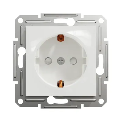 Розетка Schneider Electric Asfora біла одинарна з заземленням без рамки EPH2970221
