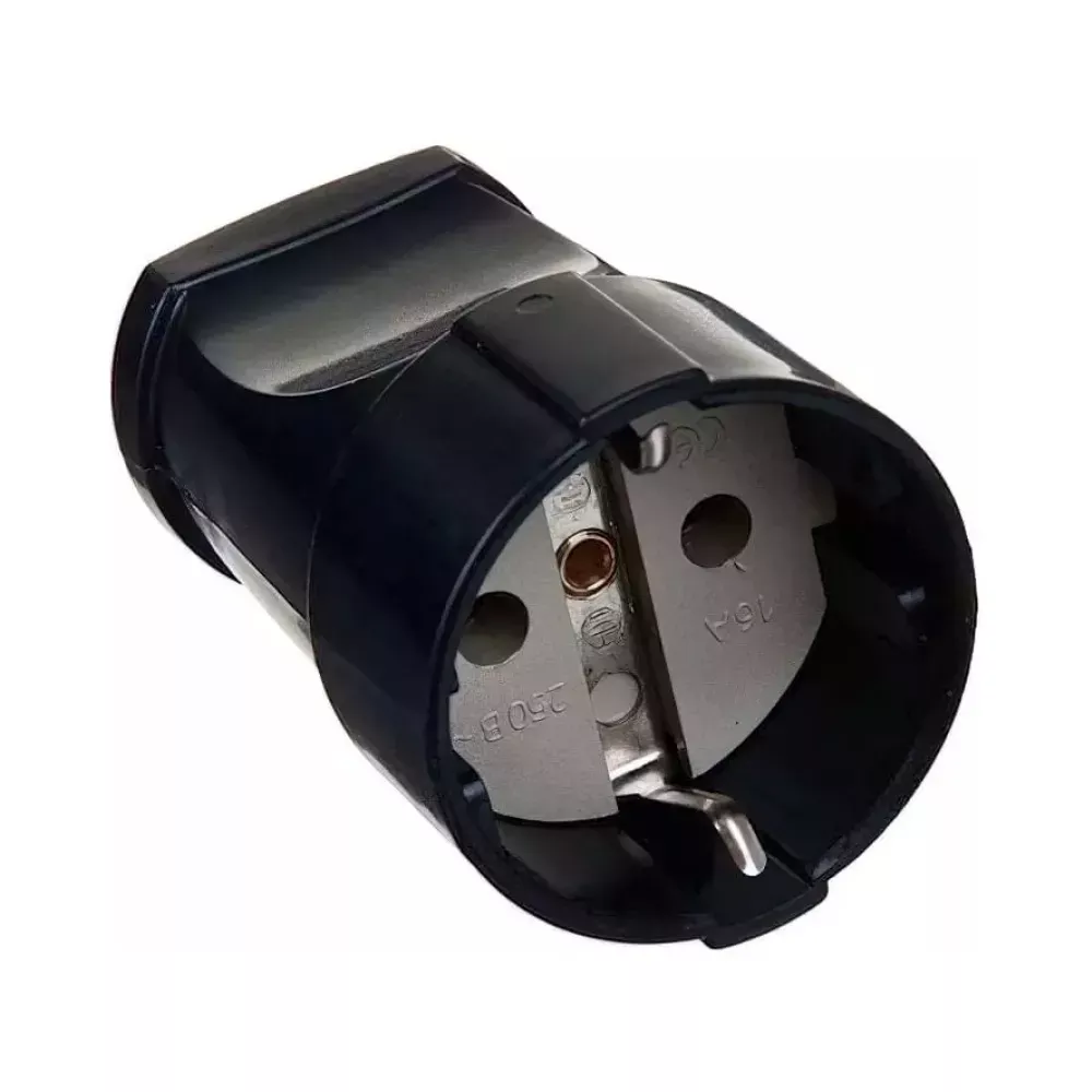 Розетка евро UAE с з/к 16А черная NA-UEA 1008-S