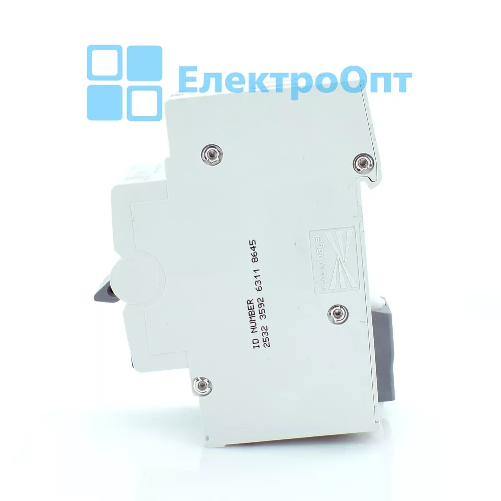 Hager Диференційний автомат Тип A 10mA 1P+N C-16A 6kA ACA966D