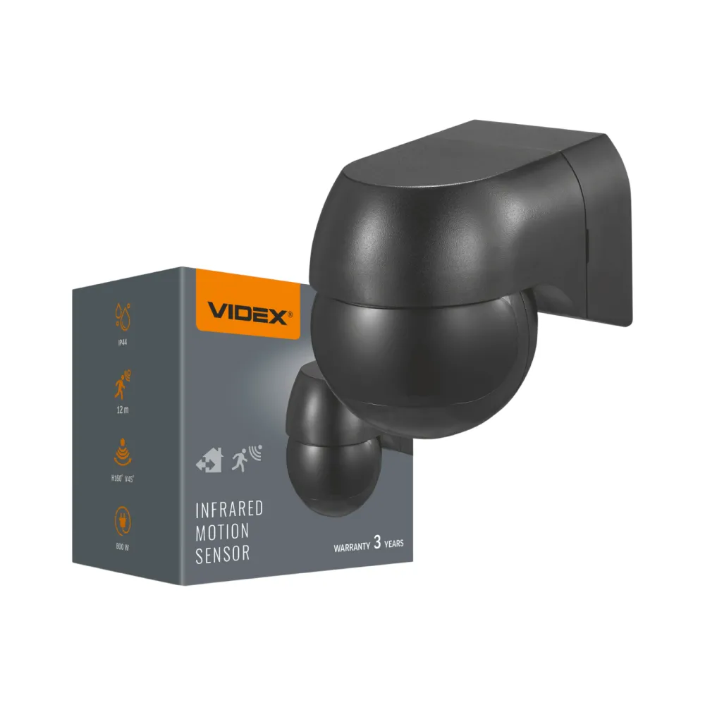 Датчик руху та освітленості 220V 800W IP20 інфрачервоний Black VL-SPW11B