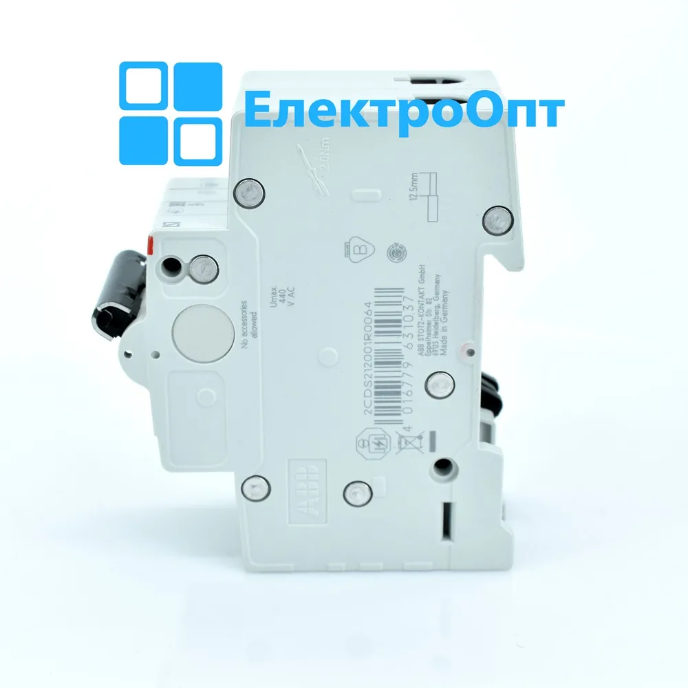 ABB Автоматичний вимикач, 6kA, 2p, SH202-C6