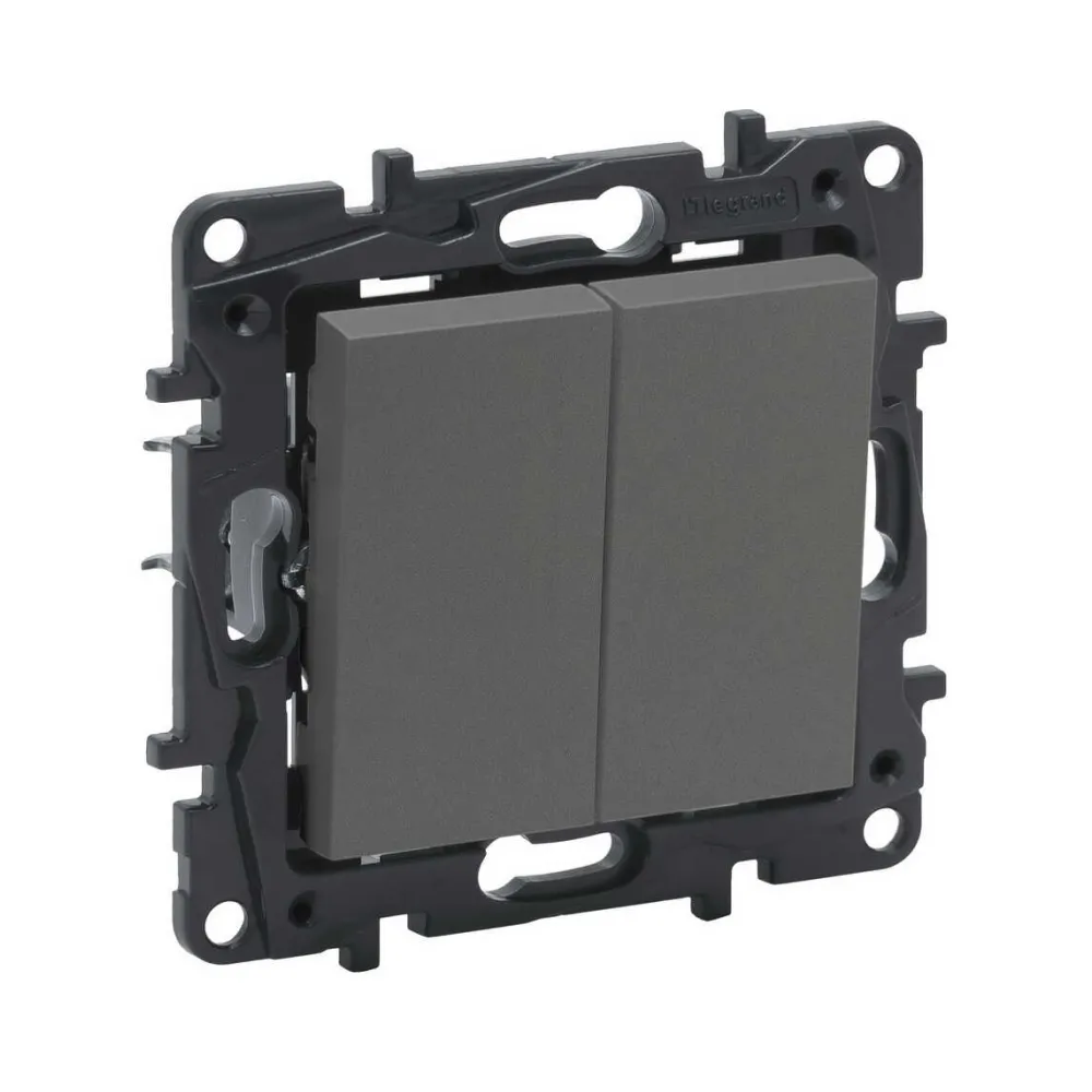 Выключатель Legrand Niloe Step двухклавишный сталь 863405
