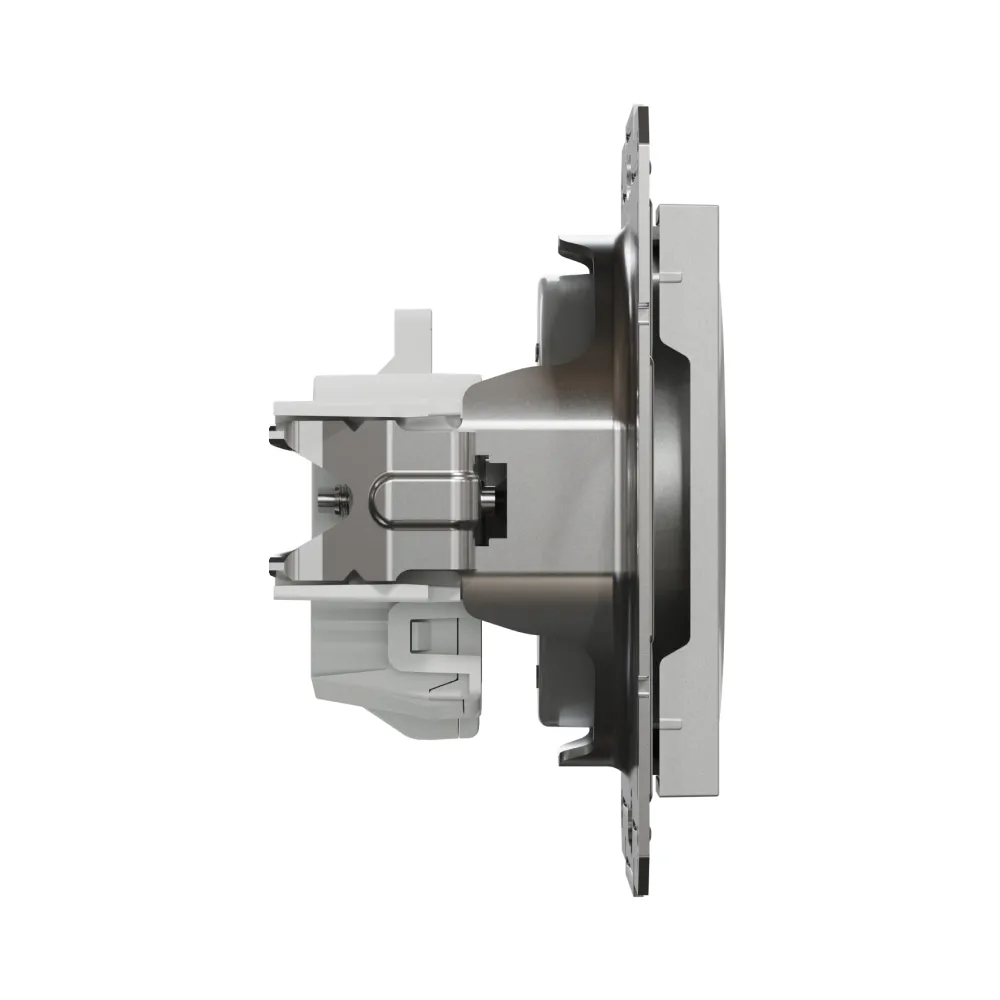 Розетка Schneider Electric Asfora алюминій без заземлення внутрішня EPH3000161