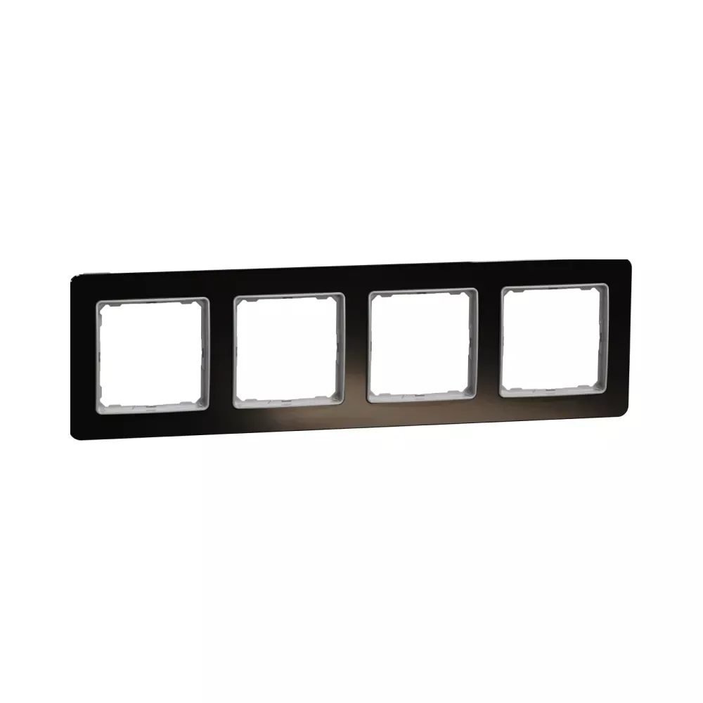 Рамка Schneider Sedna Design 4-х кратная черное стекло SDD361804
