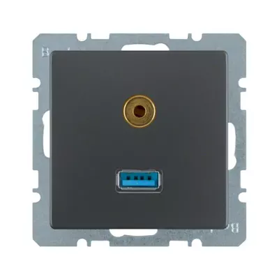 Розетка USB/аудио 3.5 мм Berker Q.x антрацит 3315396086