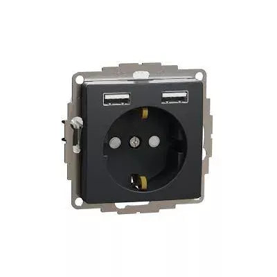 Schneider Sedna Design Розетка 1-а USB внутр. зі шторками, А+А Sedna Design Чорний SDD114052