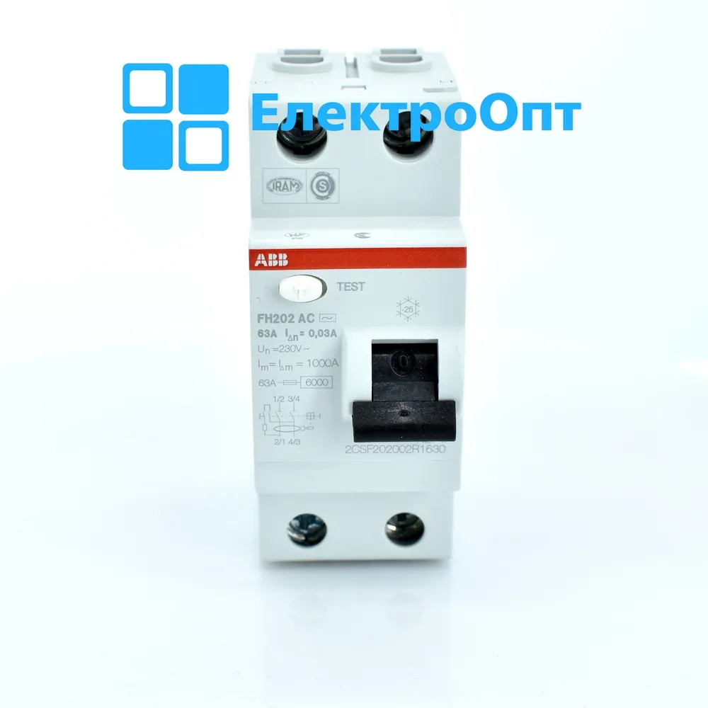 ABB ПЗВ Тип AC 2P 63A 300mA FH202AC-63/0,3