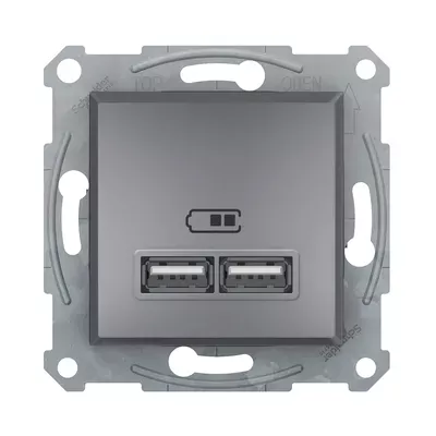 Розетка USB Schneider Electric Asfora сталь двойная внутренняя EPH2700262