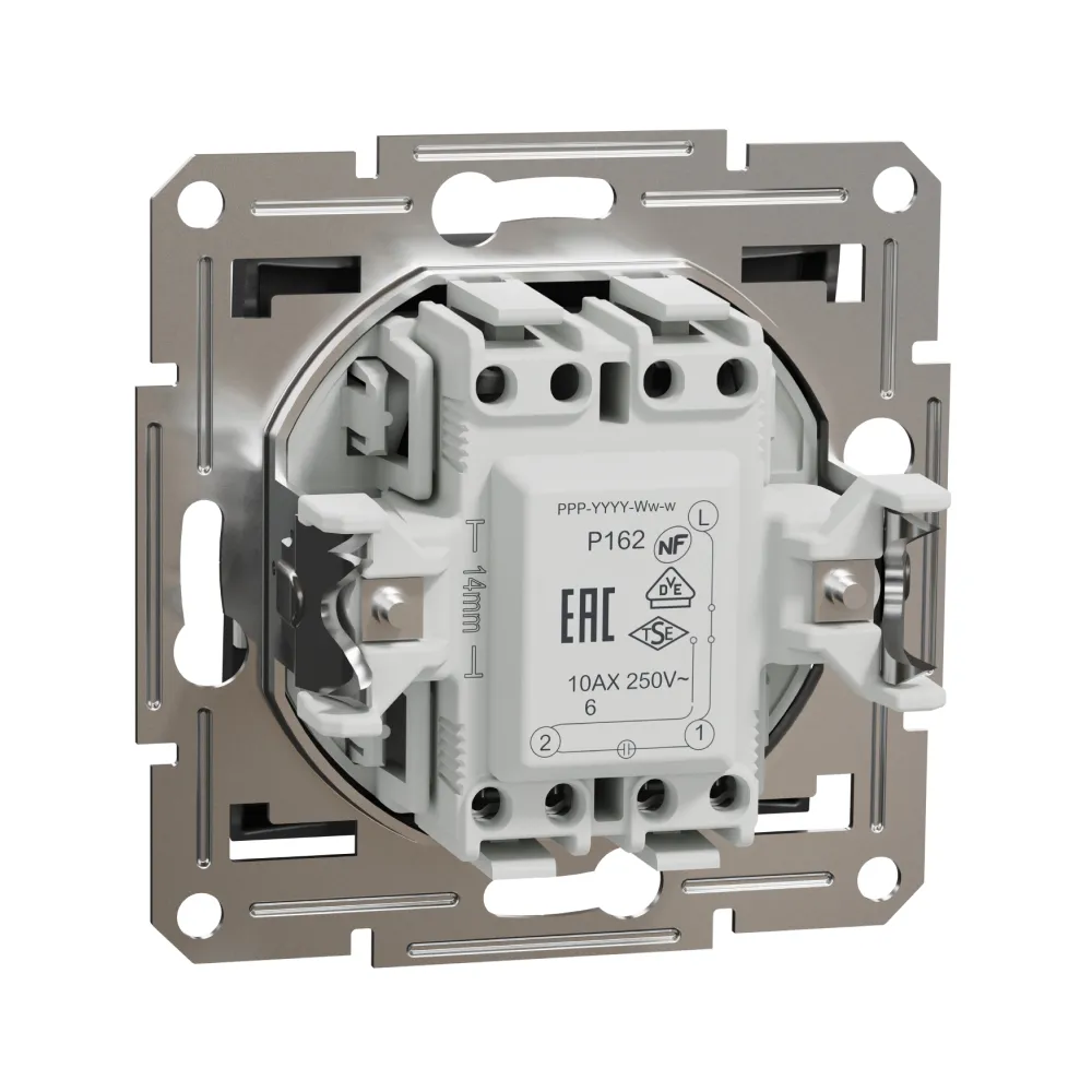Переключатель Schneider Electric Asfora одноклавишный антрацит с подсветкой EPH1500171
