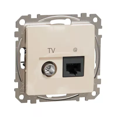 Schneider Sedna Design Розетка 1-а комп. + TV внутр. TV+RJ45 кат. 6 UTP Sedna Design Бежевий SDD112469T