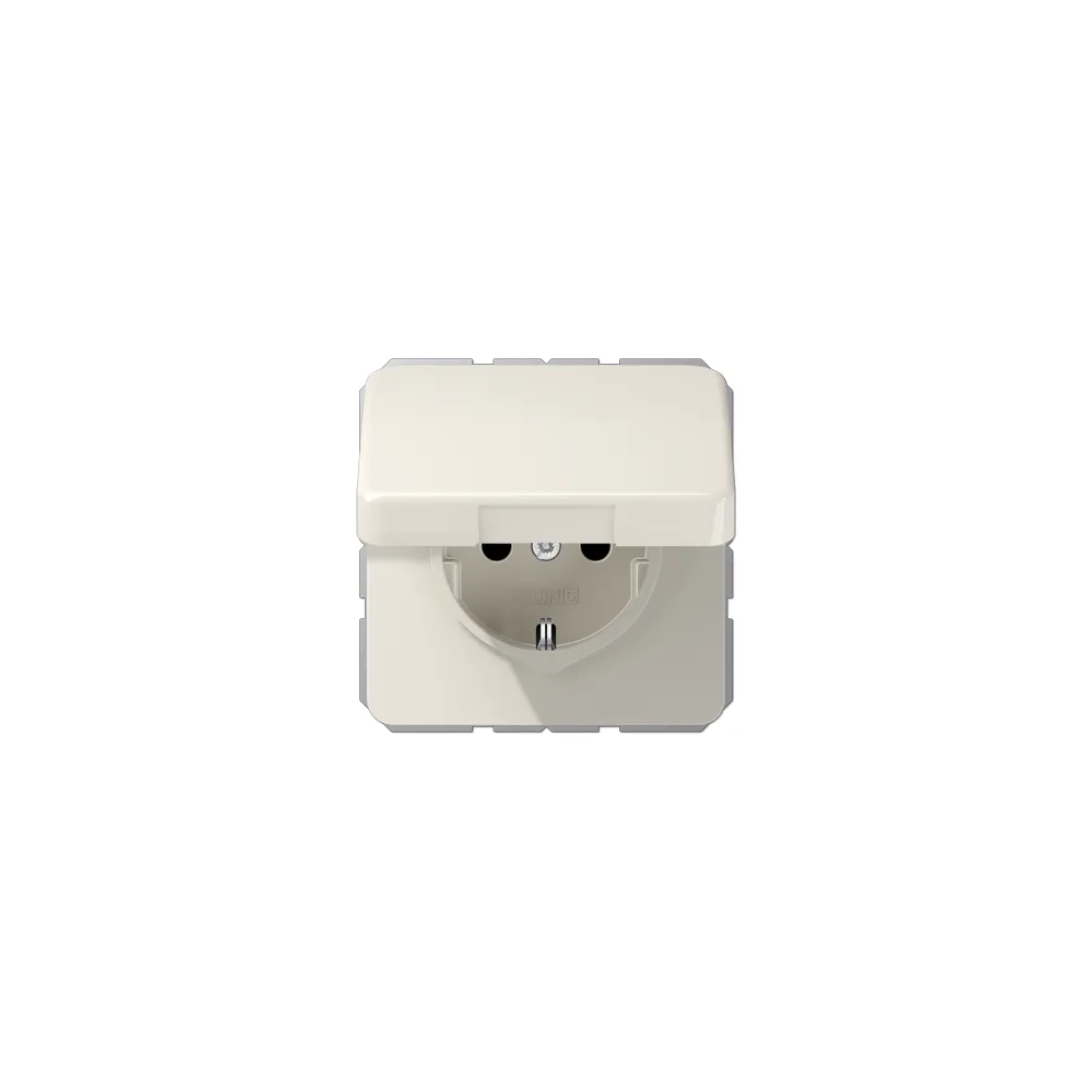 JUNG CD Розетка SCHUKO з кришкою слонова кістка CD1520BFKL