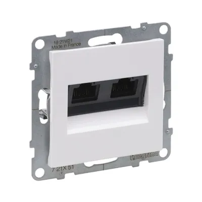 Legrand SUNO Розетка інформаційна подвійна RJ45 CAT5E UTP, колір Білий 721151