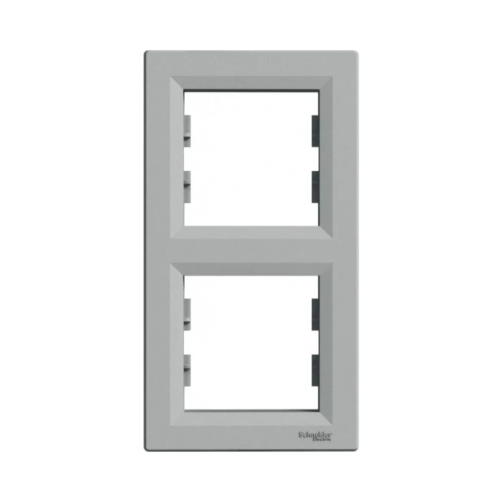 Рамка Schneider Electric Asfora алюминий двухместная вертикальная EPH5810261 