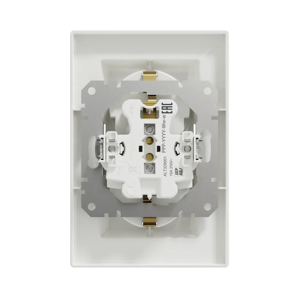 Розетка Schneider Electric Asfora белая двойная внутренняя с заземлением EPH9900121