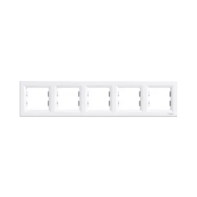 Рамка Schneider Electric Asfora бiла п'ятимісна горизонтальна EPH5800521