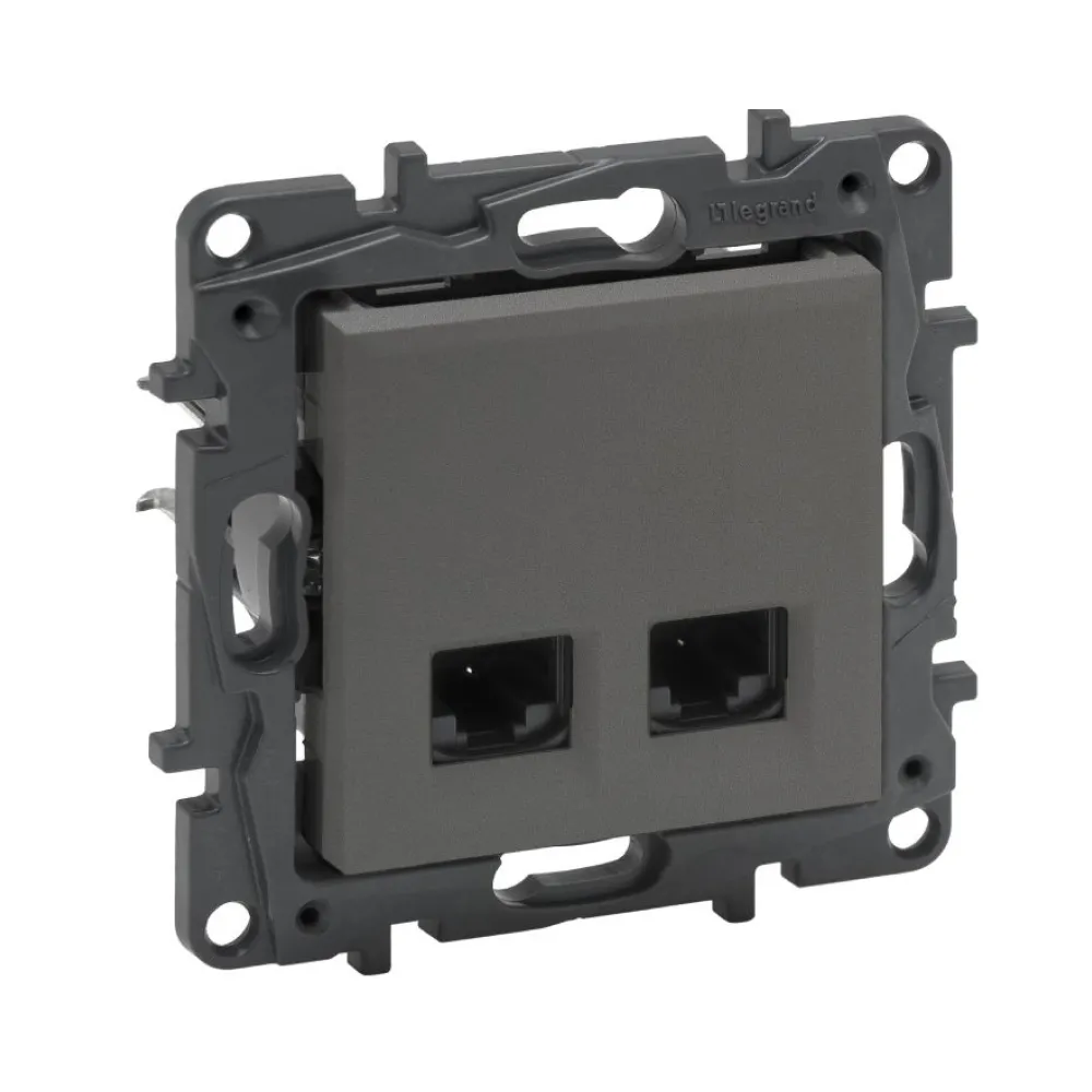 Розетка Legrand Niloe Step сталь 2х RJ45 5UTP 863468