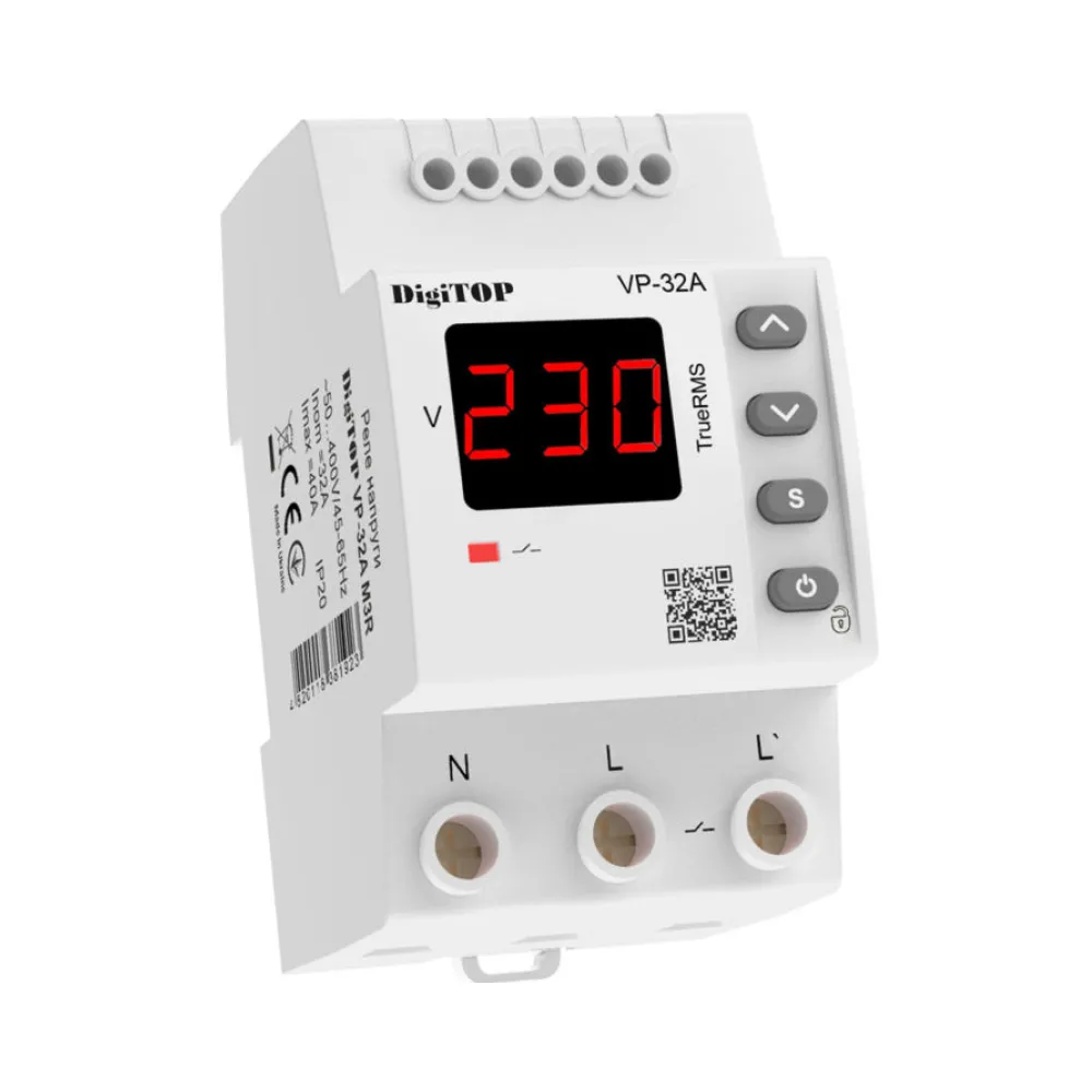 Реле напруги DigiTOP 32А  на DIN-рейку VP-32A M3R