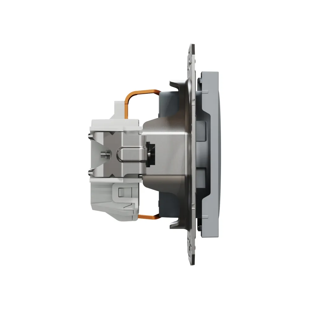 Розетка Schneider Electric Asfora сталь з заземленням внутрішня EPH2900162
