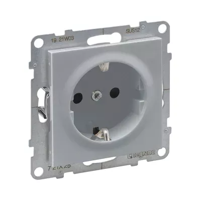 Legrand SUNO Розетка силова 2К+З 16А, 250 В гвинтові клеми , колір Алюміній 721325