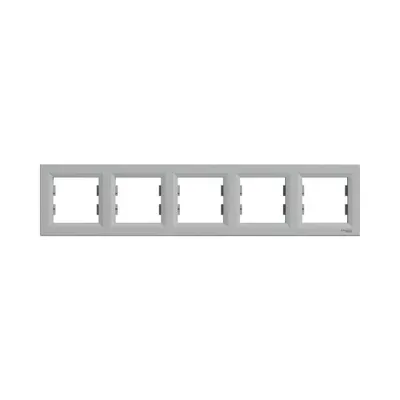 Рамка Schneider Electric Asfora алюминий пятиместная горизонтальная EPH5800561
