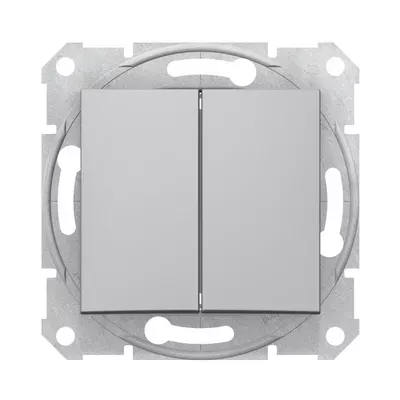 Выключатель Schneider Electric Sedna алюминий двухклавишный внутренний проходной SDN0600160
