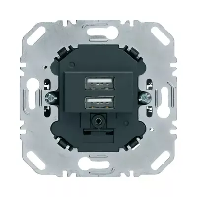 Механізм USB розетки Berker подвійна антрацит 260205