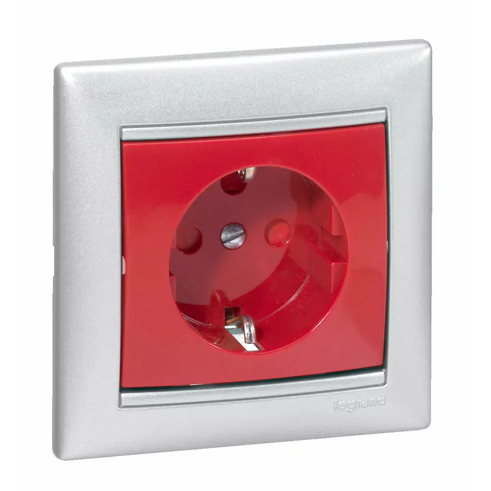 Legrand Valena Classic Valena Classic Розетка 2К+З з блокуванням Червона Червоний 774327