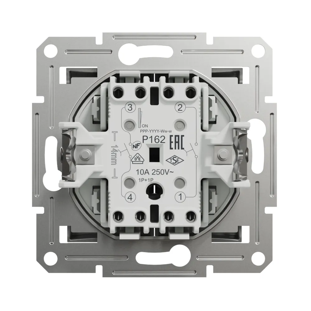 Вимикач кнопковий Schneider Electric Asfora алюміній двоклавішний EPH1100161