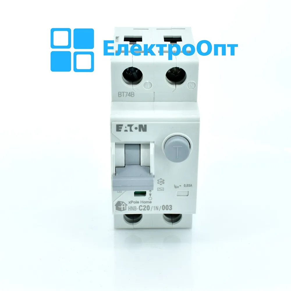 EATON Диференційний автомат Тип АС 2P 6kA C-20 30mA HNB-C20/AC-0,03