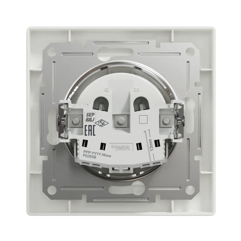 Розетка Schneider Electric Asfora белая одинарная без заземления внутренняя EPH3000121