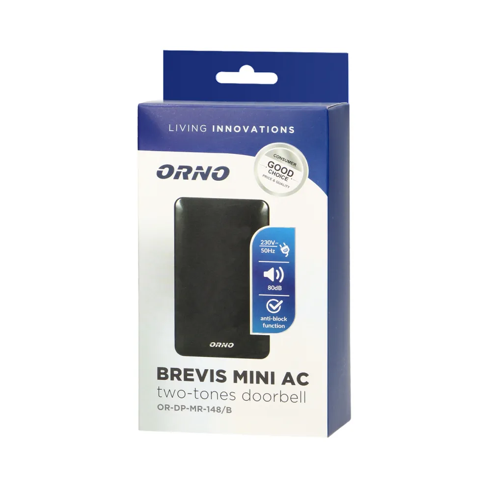 Дзвінок ORNO BREVIS MINI AC 2 тоновий 220V OR-DP-MR-148/B 820212