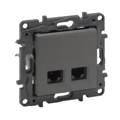 Розетка Legrand Niloe Step сталь 2х RJ45 5UTP 863468